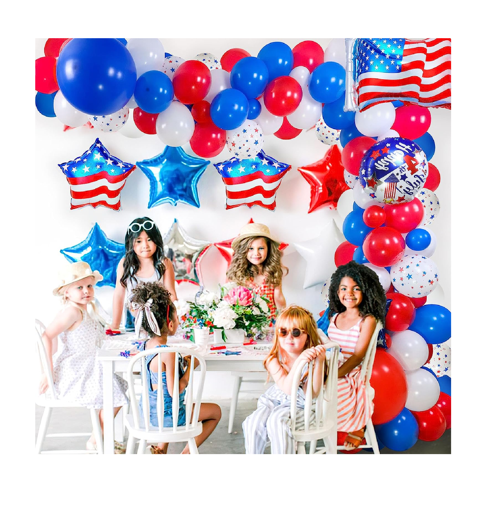 Patriotic Red Blue White Party Decorations for 4th July