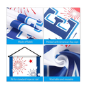 3 Pieces 4th of July Decoration Independence Day Patriotic Banner Flag Home of the Free and Because of the Brave Veterans Day Hanging Sign Set for Home Yard Porch Garden Party Supplies White