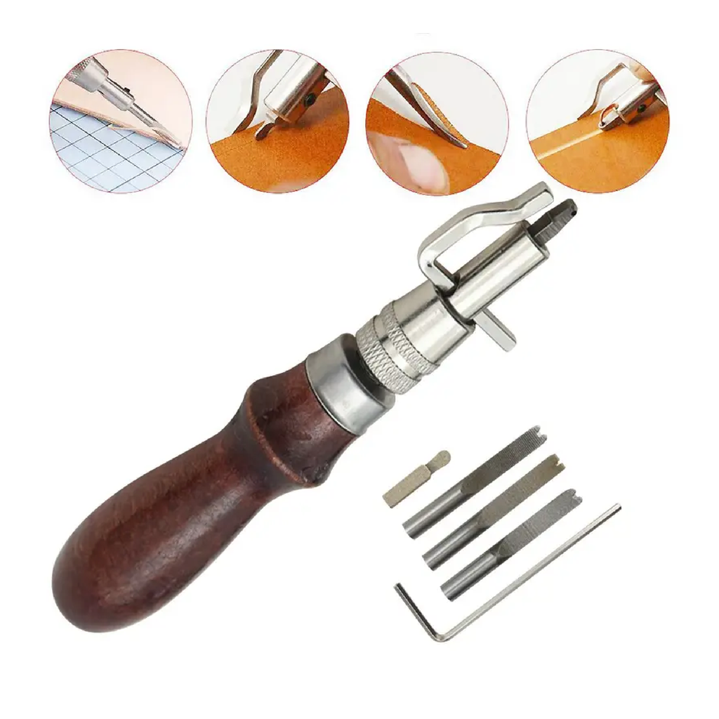 Leather Working Tools Kit - Practical Leather Craft Set with Waxed Thread  Groove