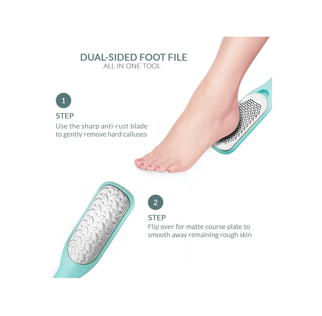 Foot File,foot Files,professional Foot Rasp,callus Remover For Pedicure  Premium Stainless Steel Double Sided Foot Scrubber To Remove Dead Skin