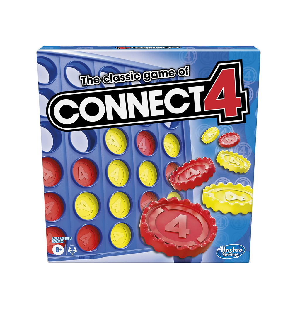 Connect 4 Classic Grid Board Game, 4 in a Row Game for Kids, 2