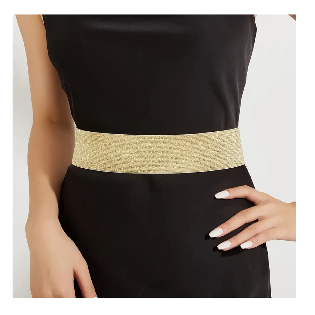 gold wide belt for dress Wide Belts for Women Stretchy Elastic Belts Cinch Belt Gold Belts for Women W