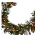 National Tree Company Pre-Lit Artificial Christmas Garland, Green, Wintry Pine, White Lights, Decorated with Pine Cones, Berry Clusters, Plug In, Christmas Collection, 9 Feet