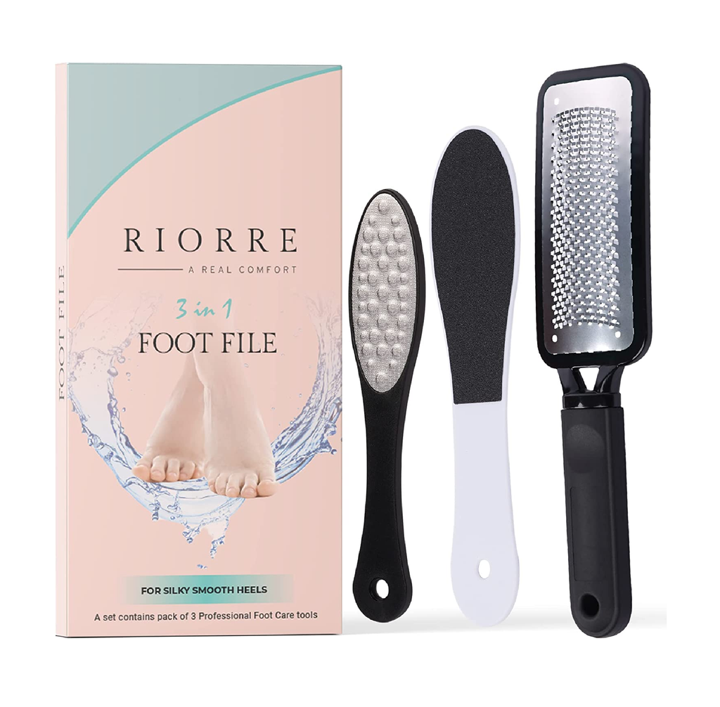 Riorre Professional Foot Scrubber for Hard Skin - Premium 3 in 1 Pedic