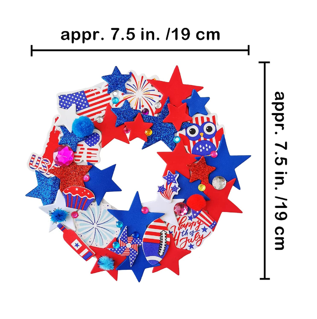 Paper Plate Patriotic Hat Craft Kit - Makes 12