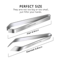 2 Stainless Steel Flat & Slanted Pliers Pliers Removal Tool (4.6")