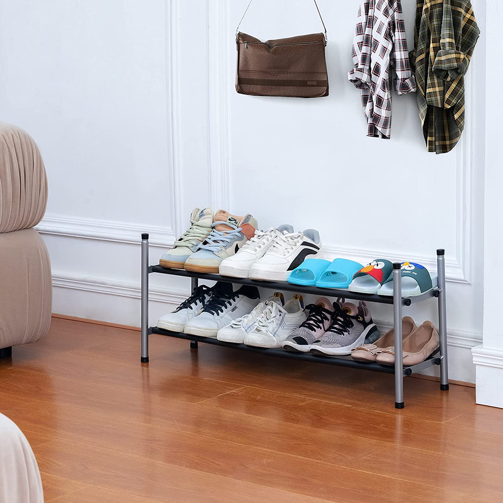 Whitmor White Expandable & Stackable Shoe Rack