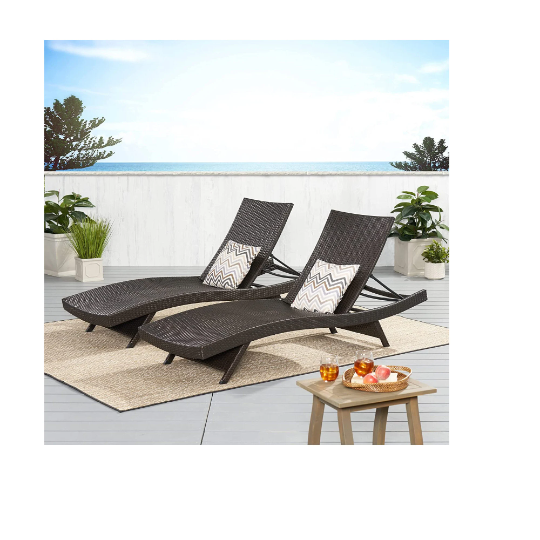 Christopher Knight Home Salem Outdoor Wicker Chaise Lounge Chairs 2