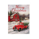 Selmad Home Decorative Merry Christmas Garden Flag Red Truck Double Sided, Winter Rustic Quote House Yard Flag Xmas Pickup