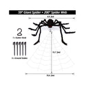 OCATO 200" Halloween Spider Web + 59" Giant Spider Decorations Fake Spider with Triangular Huge Spider Web | Halloween Decorations