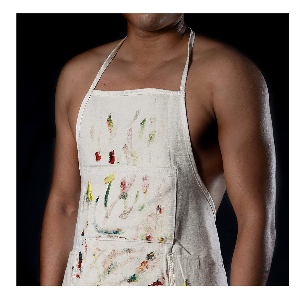 thumbnail image 2 of Acopa Hazleton Black Heavy Weight Canvas Cross-Back Bib Apron With 3 Pockets - 29" X 26 1/2" | Acopa 2 of 9