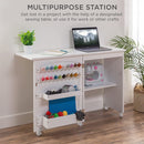 Best Choice Products Folding Sewing Table Multipurpose Craft Station & Side Desk with Compact Desig