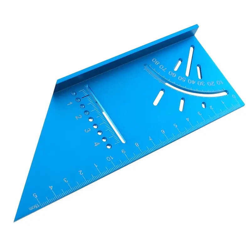 7 Inch Triangle Ruler, Blue Triangle Ruler, High Precision Aluminum Alloy  Triangle Ruler,layout Measuring Tool