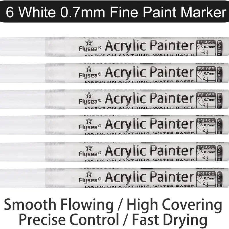 SHARPIE Paint Markers white extra fine, 6 Packs