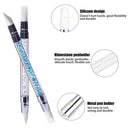 Sularpek 5Pcs Silicone Nail Art Acrylic Pen Brushes | Rhinestone Handle Double-Ended Nail Art Pen