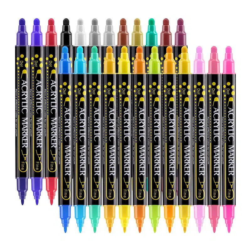 Acrylic Paint Marker Pens Set, Color Acrylic Paint Pen Medium Tip, Acrylic Paint  Markers for Canvas