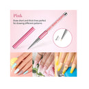 Nail Liner Brushes Set | Diamond Application | Sizes 5/7/9/11/20mm | 5 Units