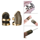 Quadow 4 Piece Sewing Thimble | Metal Copper Sewing Thimble Finger Protector | Adjustable finger protection ring
