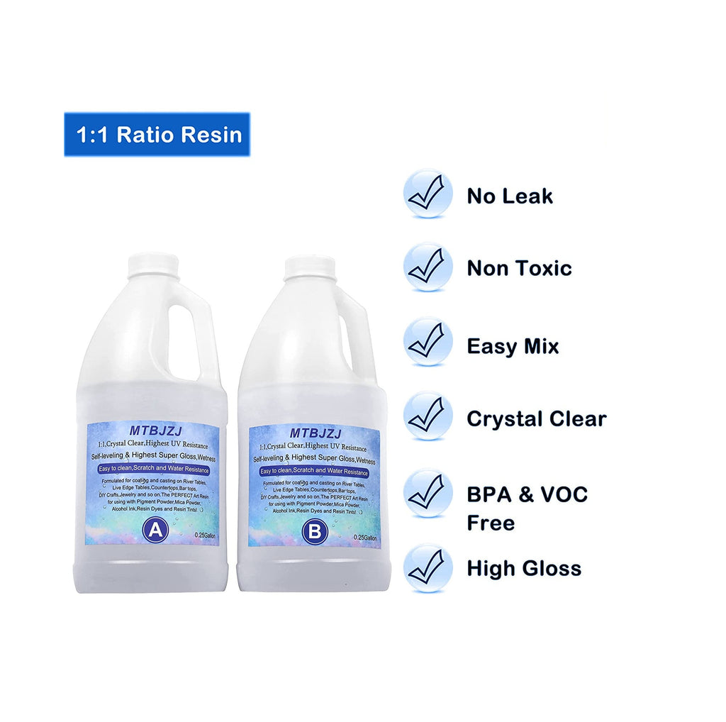Let's Resin 64oz Crystal Clear Epoxy Resin, 2 Part Bubbles Free Epoxy Resin, Table Top & Bar Top Casting Resin, Clear Epoxy Resin for Art Crafts