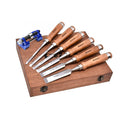 EZARC Hand-operated Chisels Wood Chisel Tool Sets | 6 Pieces Chrome Vanadium and Hard Ashtree Handle Woodworking Chisel