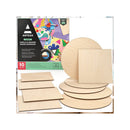 MDF Wood Slices | 10 Pieces |  5 x 11.8-Inch Circles and 5 x 9.05-Inch Squares | Smooth Unfinished Wooden Pieces
