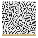 Ambesonne Popstar Party Fabric By The Yard | Cartoon Style Hand Drawn Doodles Music Theme Line Art