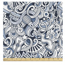 Ambesonne Popstar Party Fabric By The Yard | Cartoon Style Hand Drawn Doodles Music Theme Line Art