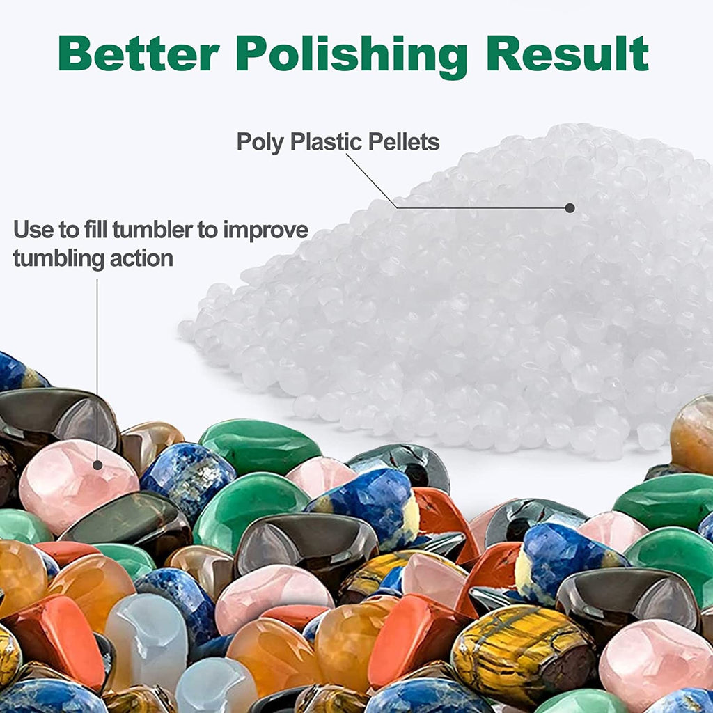 Polly Plastics Rock Tumbler Grit Kit & Ceramic Tumbling Filler Media