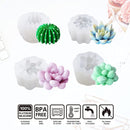 Succulent Silicone Molds 4Pcs 3D Plants Mould Cactus Flower Candle Molds for DIY Aromatherapy Candle Chocolate Fondant Cake Decoration