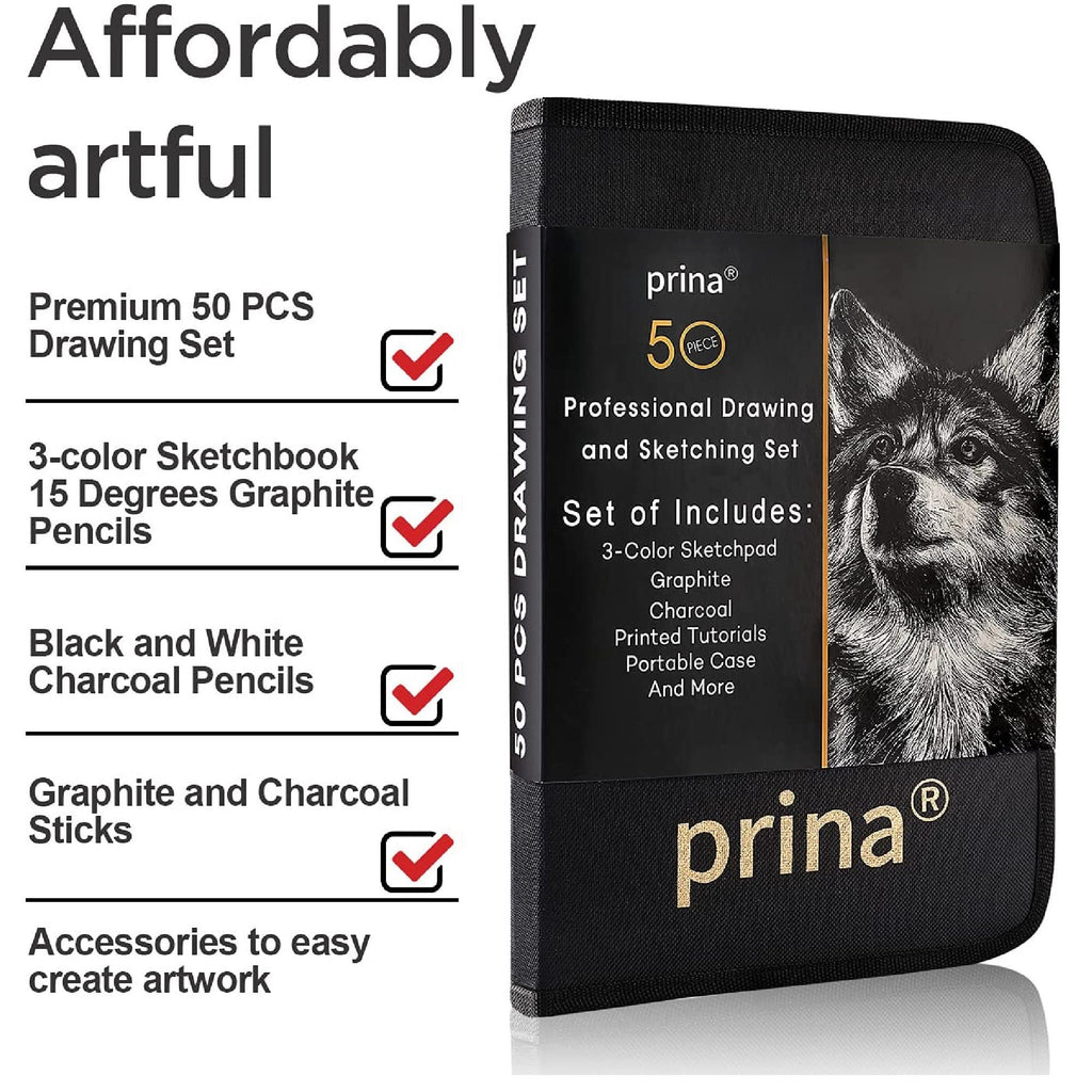 Drawing Pencils Sketch Art Set 50PCS Includes Sketching Graphite