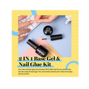 Beetles Gel Polish 2 in 1 Nail Glue and Base Gel Kit for Acrylic Nails 2PCS 15ML | Nail Art Supplies
