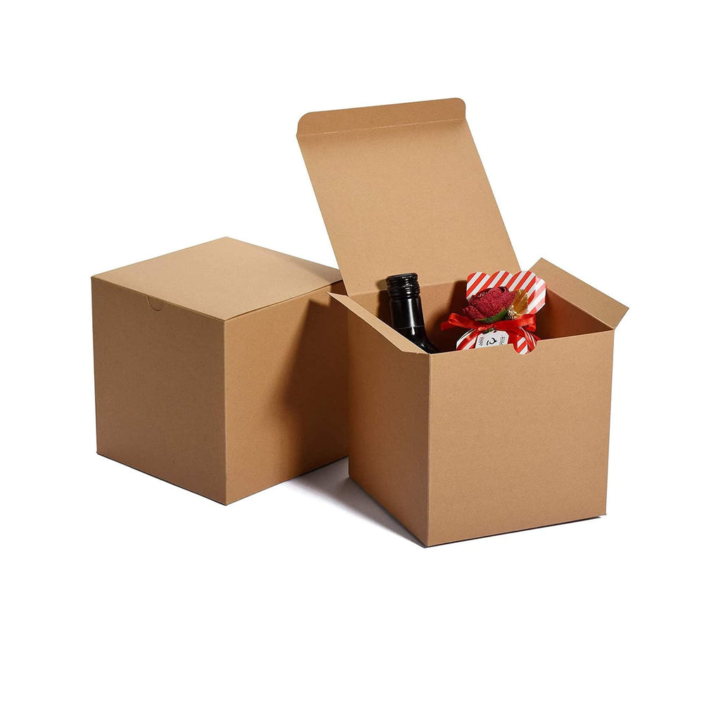 Brown Kraft Gift Boxes 6x6x6 Gift Box w/Lids 50 Pcs | Bridesmaid Proposal  Box | Cupcake Boxes | Groomsmen Proposal Gift Box