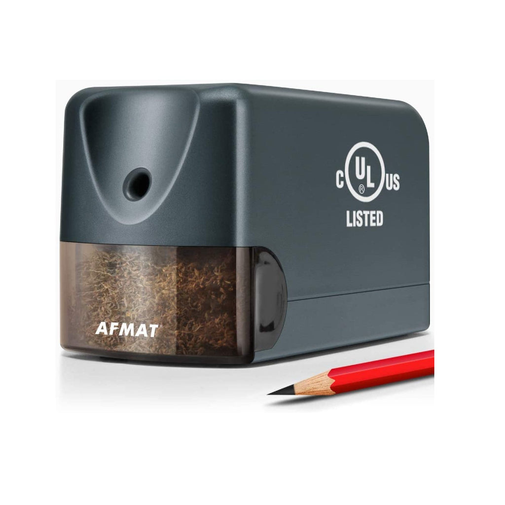 AFMAT Electric Pencil Sharpener Heavy Duty Classroom Pencil Sharpeners for 6.5-8mm No.2/Colored Pencils UL Listed Industrial Pencil Sharpener