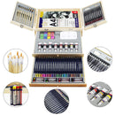 Deluxe Art Supplies | 88 Piece Art Set In Portable Wooden Case | With 2 Drawing Books And 4 Canvas Panels | Professional Art Set