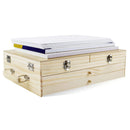 Deluxe Art Supplies | 88 Piece Art Set In Portable Wooden Case | With 2 Drawing Books And 4 Canvas Panels | Professional Art Set