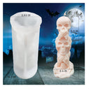 3D Skull Candle Mold Column Halloween Silicone Resin Mold For Aromatherapy Candles