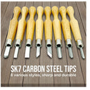 JJ CARE Wood Carving Kit with 8 Wood Carving Tools and 10 Wood Blocks For Kids and Adults | Carbon Steel Tools