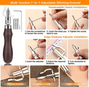 50 Pieces Leather Working Tools and Supplies with Leather Tool Box Prong Punch Edge Beveler Wax Ropes Needles Perfect for Stitching Punching