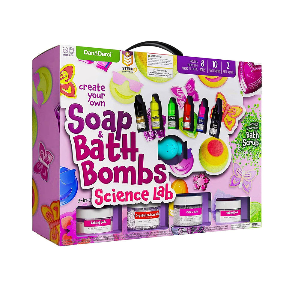 Dan & Darci Soap & Bath Bomb Making Kit for Kids 3-in-1 Spa Science Kit  Craft