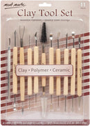 Mont Marte Clay Tool Set | 11 Piece. Selection of Clay Tools to Create Texture, Smooth, Cut and Carve Clay. Suitable for Use with Polymer