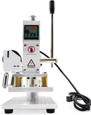 Upgraded Hot Foil Stamping Machine 5x7cm 110V Digital Embossing Machine Manual Tipper Stamper for Leather PU Paper Logo 1.97"x2.76"