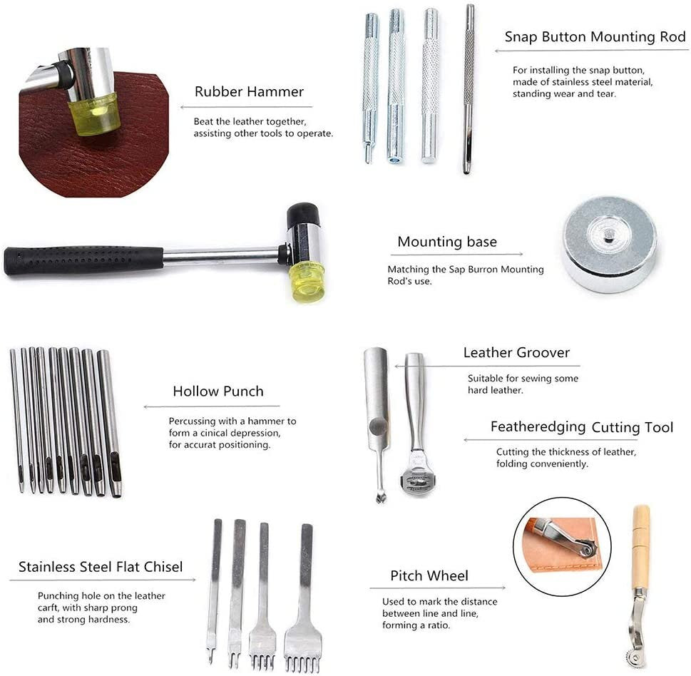 Professional Leather Craft Hand Tools Kit With Instructions For Hand Sewing  Stitching, Stamping Set And Saddle Making Tool Set L7FW# From Walmarts,  $83.73