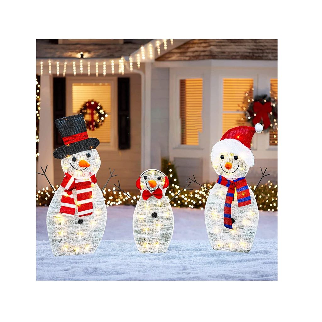 Christmas Decorations Indoor - Christmas Decor - 3 Pack DIY Fish Bowl  Snowman Crafts With Fake Snow & Tree & Figures & Top Hat - Xmas Holiday  Decor