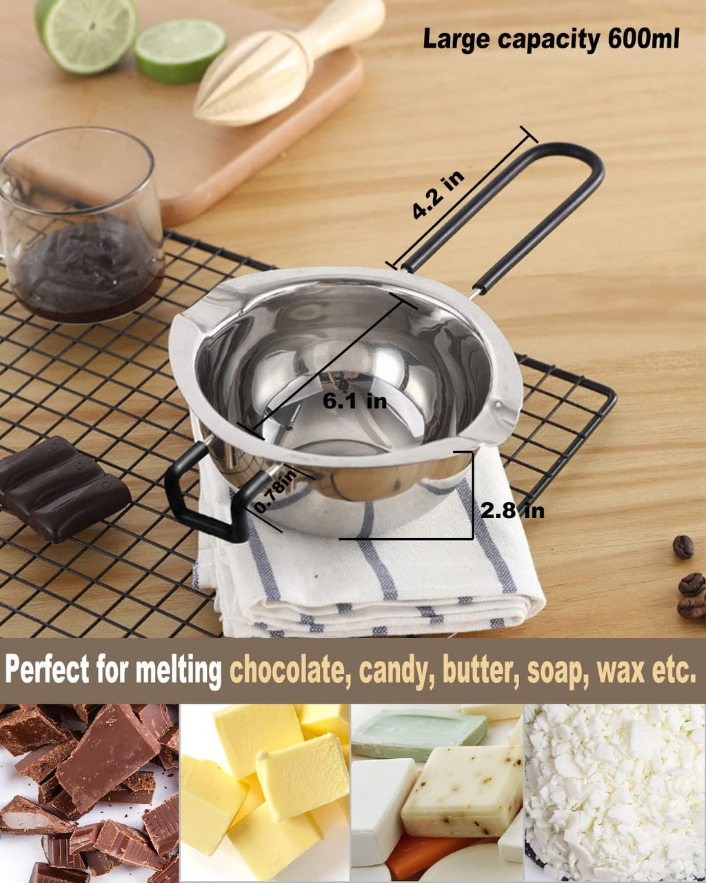 Shop Double Boiler Pot Stainless Steel Chocolate Pot Chocolate