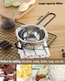 2 Pack Double Boiler Pot Set Stainless Steel Melting Pot with Silicone Spatula for Soap, Wax, Candle Making | 600ml