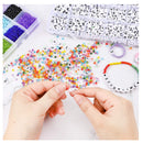 DICOBD Craft Beads Kit 10800 Pcs | 1200pcs 3mm Glass Seed Beads | Letter Beads for Friendship Bracelets