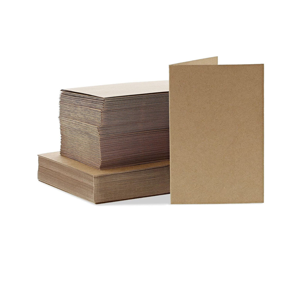 100 Pack Blank Kraft Greeting Cards with Envelopes for Card Making Inv