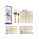 CONDA Paint Brushes Set of 24 Different Shapes Ergonomic Professional Wood Handles with Organizing Case