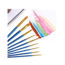 Acrylic Paint Brush Set | 5 Packs / 50 pcs | Nylon Hair Brushes for All Purpose Oil Watercolor Painting