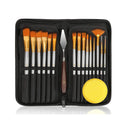 18Pack Oil Paint Brushes Sets Professional Artist Acrylic Brush Kits for Canvas Painting Ceramic | Color Gray